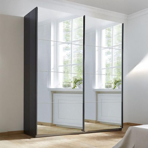 Rauch Subito 181cm 2 Door Mirrored Sliding Wardrobe - Metallic Dark Grey