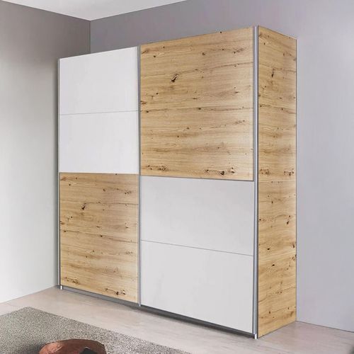 Rauch Subito 181cm 2 Door Sliding Wardrobe - Artisan Oak and Alpine White