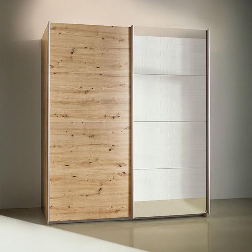 Rauch Subito 181cm 2 Door Sliding Wardrobe with Mirror - Artisan Oak