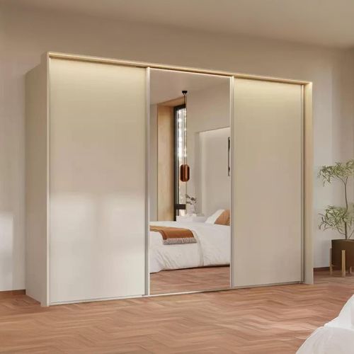 Rauch Taro 301cm 3 Door Sliding Wardrobe with Mirror - Champagne