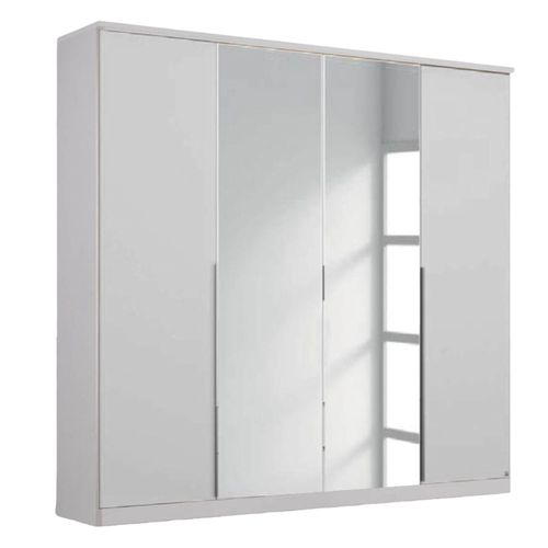 Rauch Texas 181cm 4 Door Wardrobe with Mirror - Alpine White