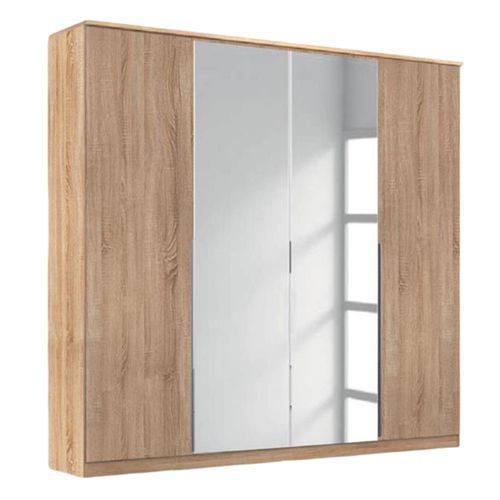 Rauch Texas 181cm 4 Door Wardrobe with Mirror - Sonoma Oak