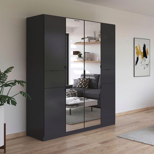 Rauch Ticao 181cm 6 Door Combi Wardrobe - Metallic Dark Grey