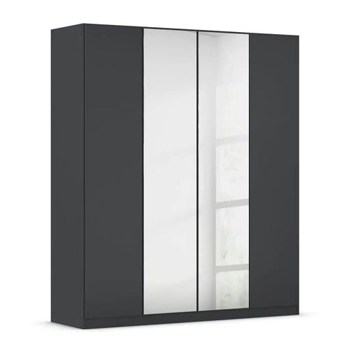 Rauch Wingview Lite 181cm 4 Door Wardrobe with Mirror - Metallic Dark Grey