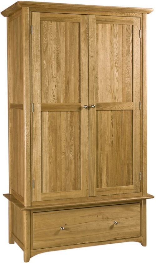 Shaker Oak 2 Door 1 Drawer Wardrobe