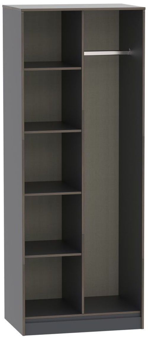 Shanghai Graphite Front Open Shelf Wardrobe
