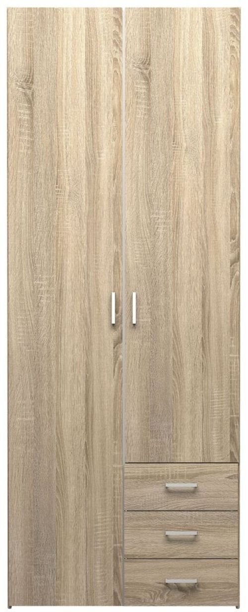 Space Oak Effect 2 Door 3 Drawer Double Wardrobe