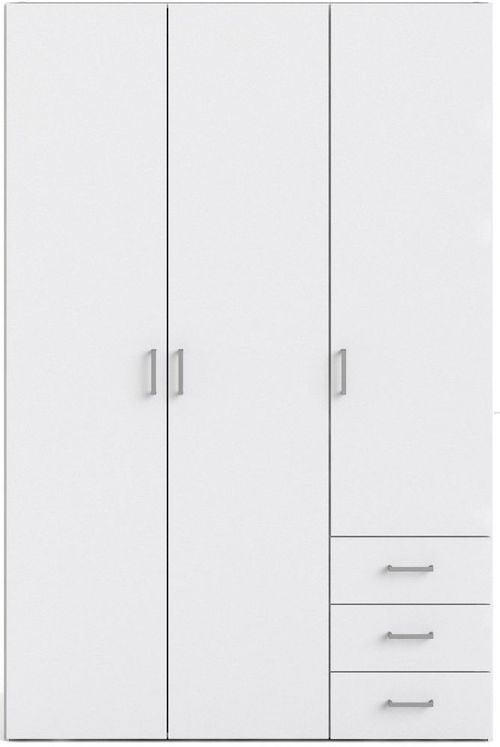 Space White 3 Door 3 Drawer Wardrobe