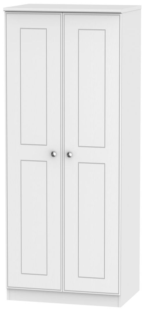 Victoria White 2 Door Plain Wardrobe