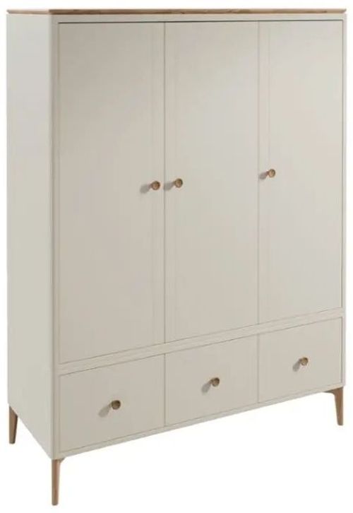 Marlow Wardrobe - 3 Door - 3 Drawer - Cashmere Oak
