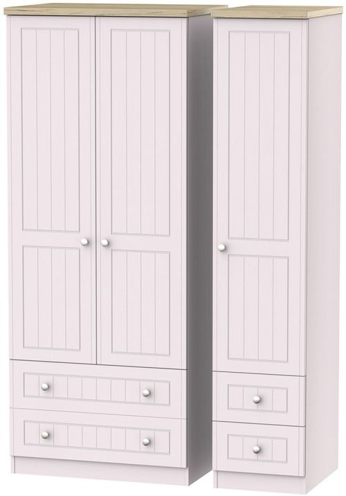 Vienna Cashmere 3 Door Triple Wardrobe - 4 Drawers