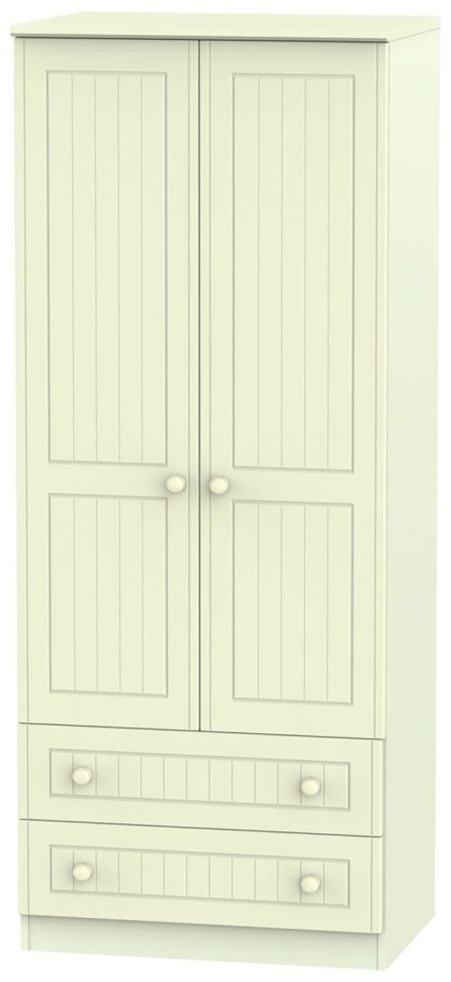 Warwick Cream 2 Door 2 Drawer Double Wardrobe
