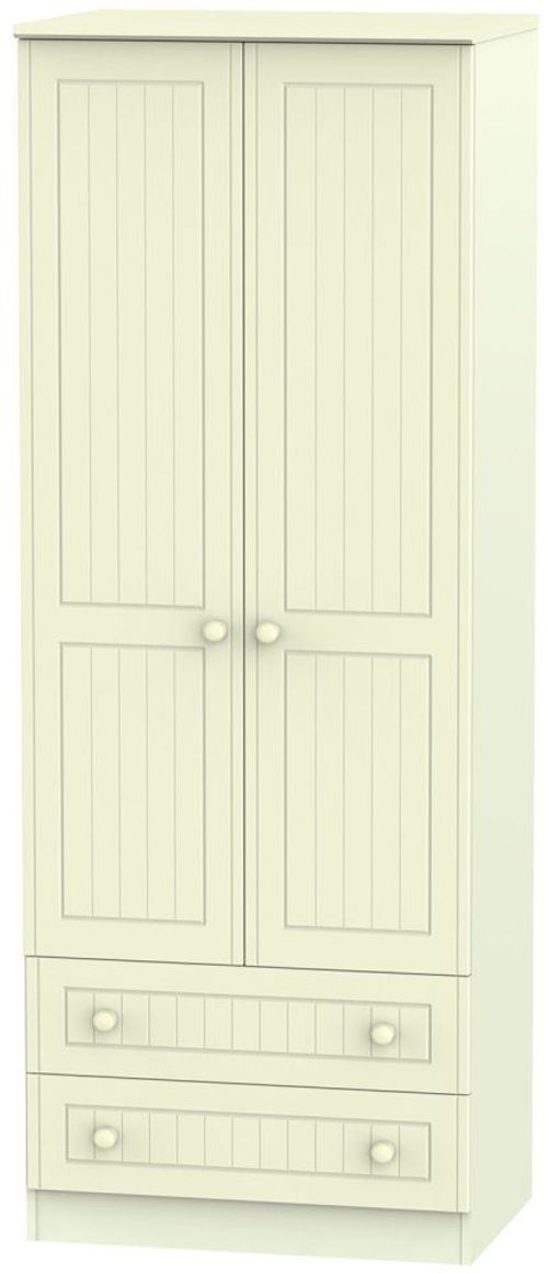 Warwick Cream 2 Door 2 Drawer Tall Wardrobe