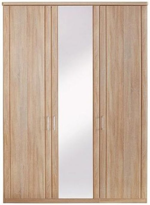 Luxor 3+4 Wardrobe - 3 Door Mirror - Rustic Oak