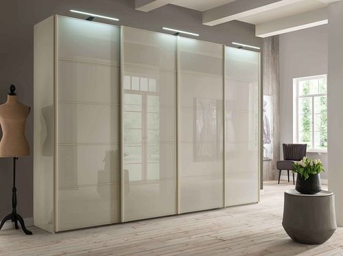 Westside Sliding Wardrobe - 4 Door - Champagne Glass