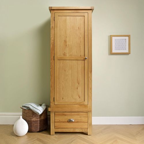 Woburn Wardrobe - 1 Door 1 Drawer - Rustic Oak