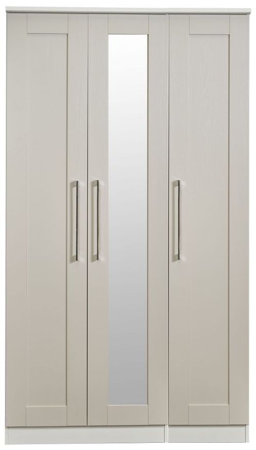York Cashmere 3 Door Tall Triple Wardrobe - 1 Mirror