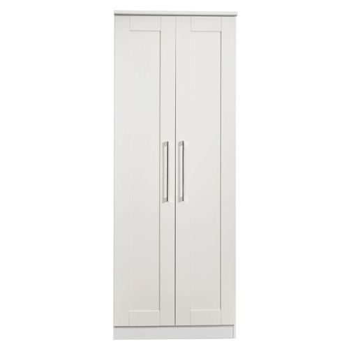 York Wardrobe - 2 Door - Plain - Tall - White
