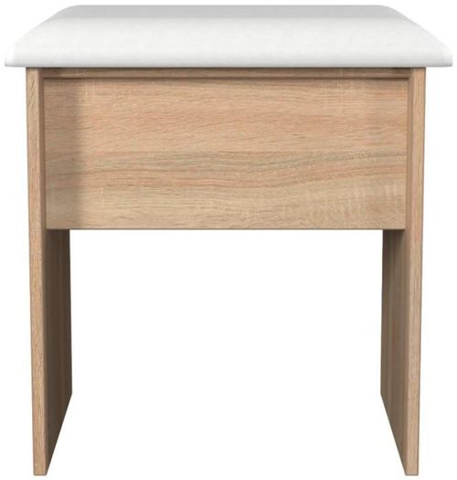 Milan Oak Effect Padded Dressing Stool