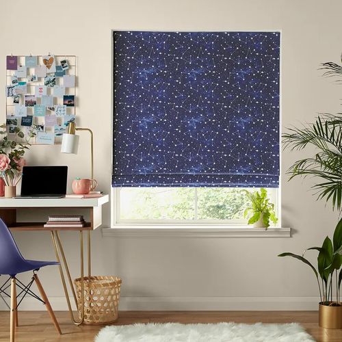 Clearance - Star Roman Blind - Print Blue - FSS16062