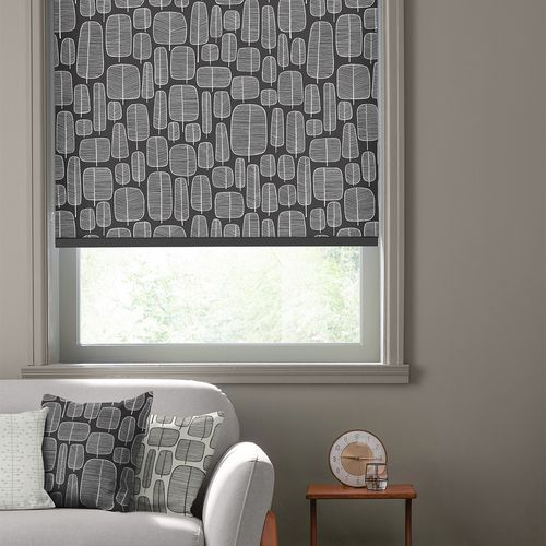 MissPrint Roller Blind - Little Trees Charcoal
