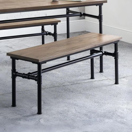Carnegie Elm Wood Industrial Bench