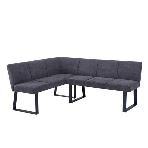Bronx Corner Dining Bench - Dark Grey Fabric - LHF