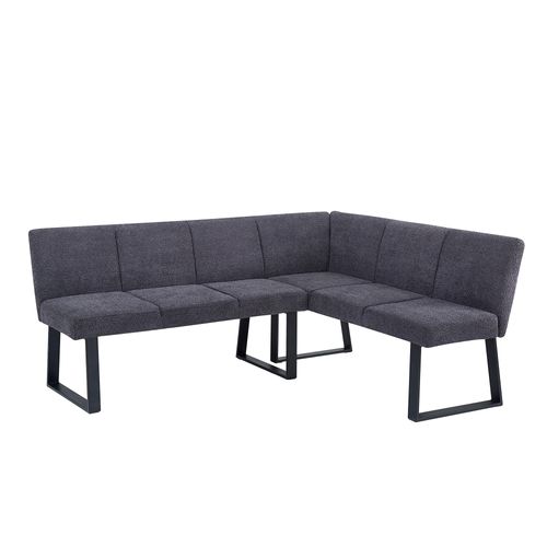 Bronx Corner Dining Bench - Dark Grey Fabric - RHF