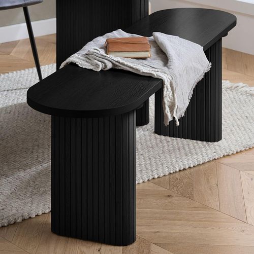Axel Dining Bench - Black Fluted
