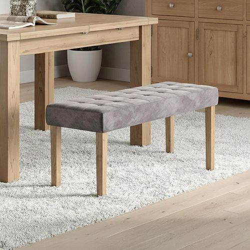 Ashbury Dining Bench - Small - Grey Fabric
