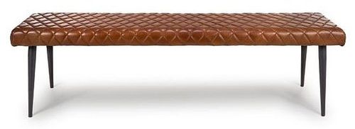 Austin Bench - Tan Brown - Real Leather