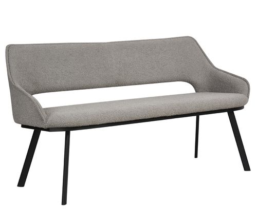 Blende Light Grey Boucle Fabric Dining Bench with Back