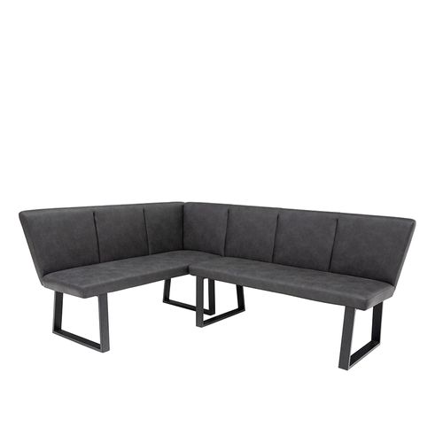 Franklin Charcoal Faux Leather Corner Dining Bench