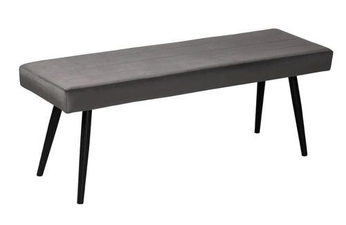 Keyser Grey Velvet Fabric Dining Bench