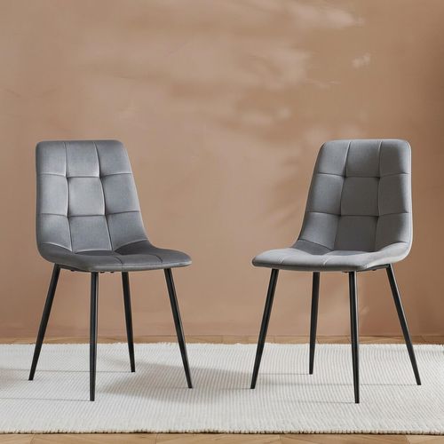 Axel Dining Chair - Set of 2 - Grey Fabric
