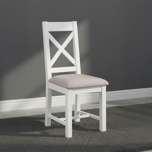 Lundy Dining Chair - Set of 2 - Crossback - White Painted