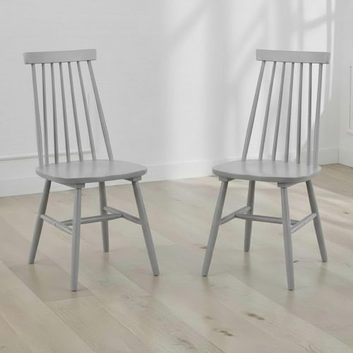 Alassio Dining Chair - Set of 2 - Spindle Back - Grey