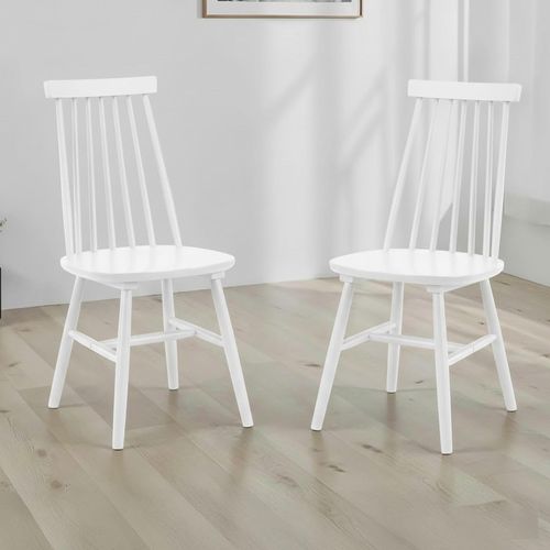 Alassio Dining Chair - Set of 2 - Spindle Back - White