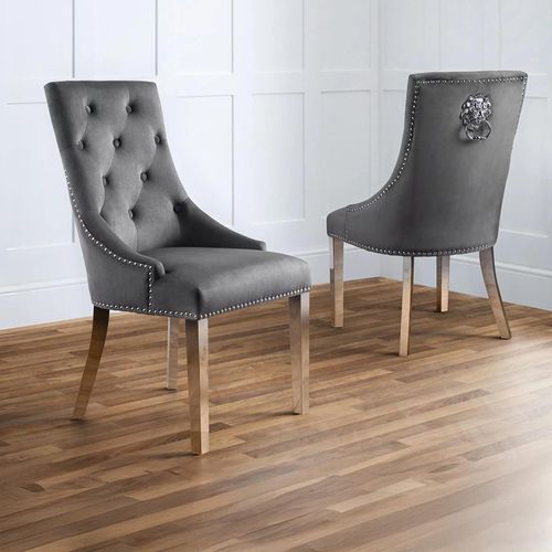 Gladstone Dining Chair - Set of 2 - Grey Fabric