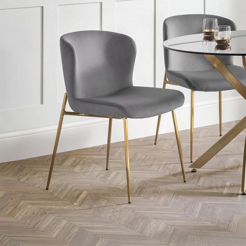 Harper Dining Chair - Set of 2 - Grey Fabric