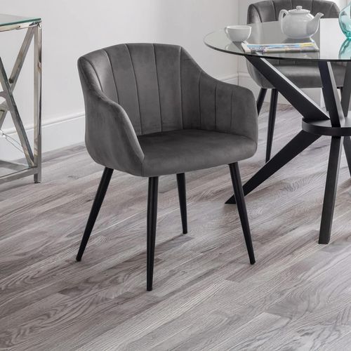 Hobart Dining Armchair - Set of 2 - Grey Fabric
