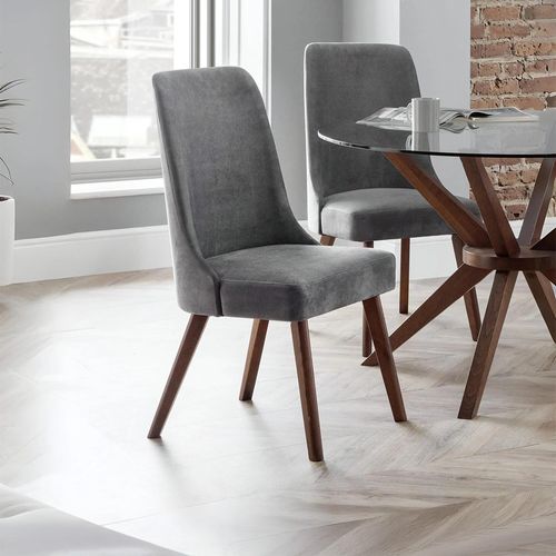 Huxley Dining Chair - Set of 2 - Grey Fabric