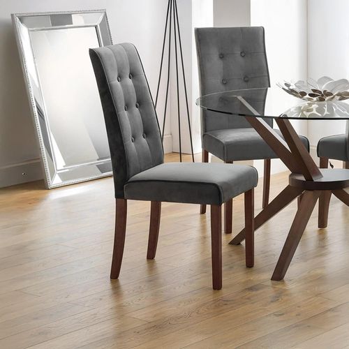 Madrid Dining Chair - Set of 2 - Grey Fabric
