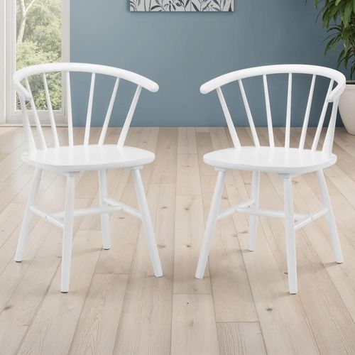 Modena Dining Chair - Set of 2 - Spindle Back - White