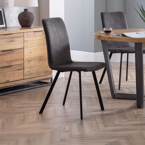 Monroe Dining Chair - Set of 2 - Grey Fabric