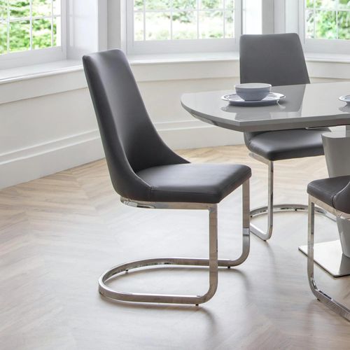 Como Cantilever Dining Chair - Set of 2 - Grey