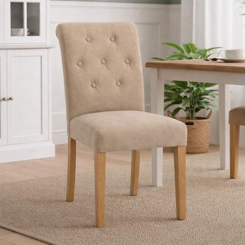 Lundy Dining Chair - Set of 2 - Beige Fabric