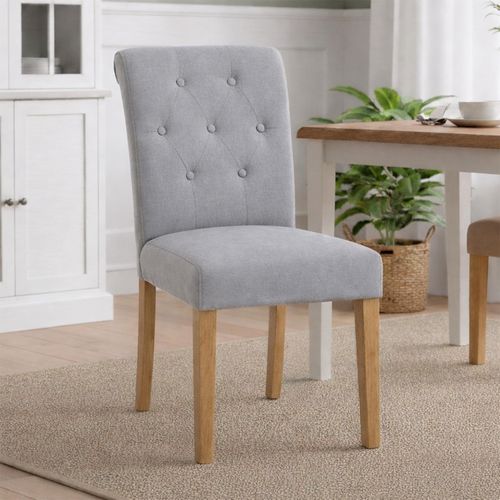 Lundy Dining Chair - Set of 2 - Light Grey Fabric
