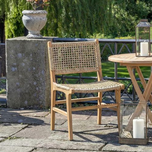 Derby Dining Chair - Set of 2 - Natural Teak Wood & Polyrattan