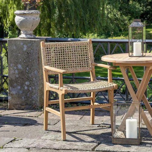 Derby Dining Armchair - Teak Wood & Polyrattan - Natural - Set of 2